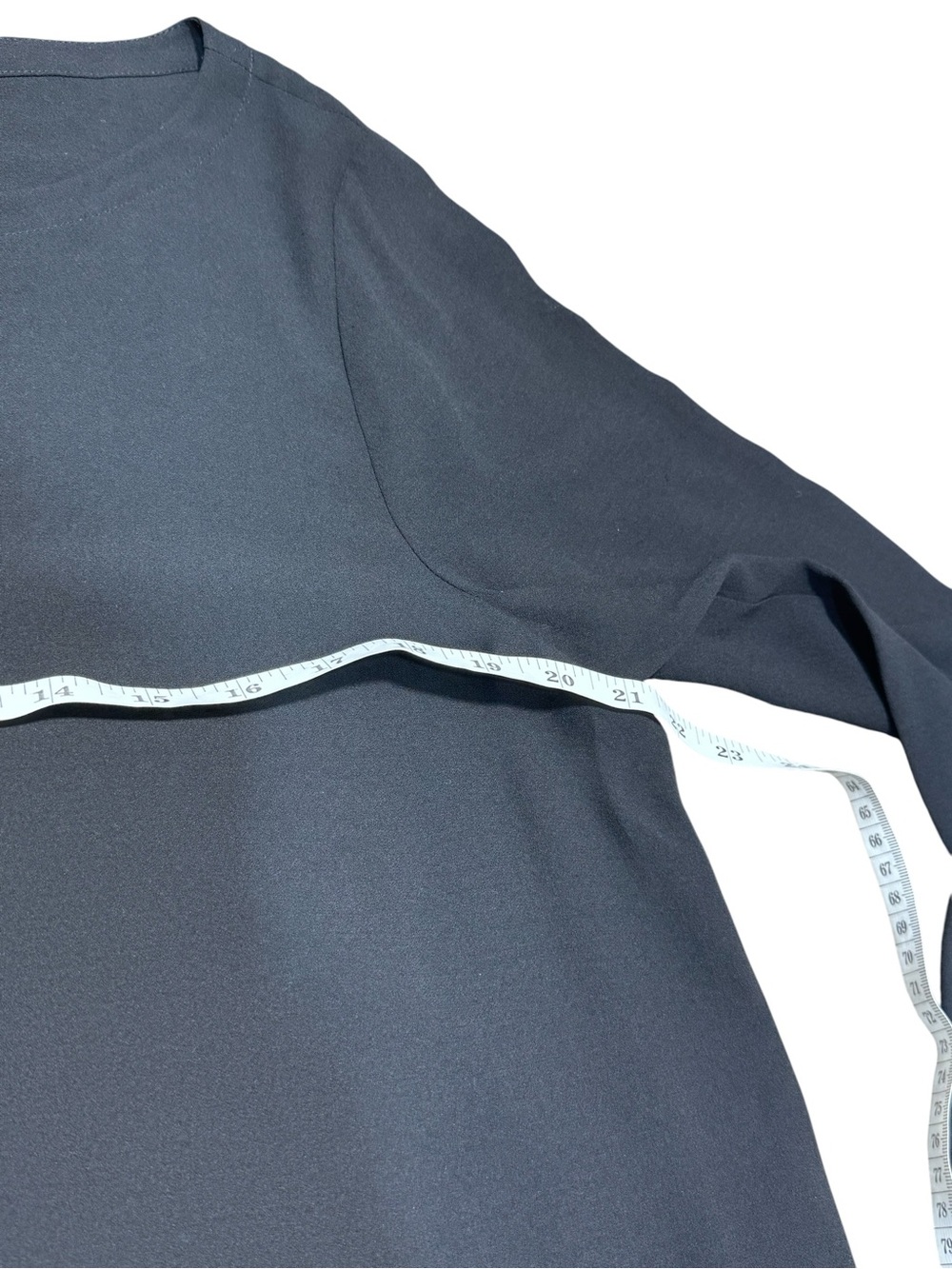 Eileen Fisher Womens M Black 100% Silk Tunic Dress High Side Slits Long Sleeve - Picture 9 of 13